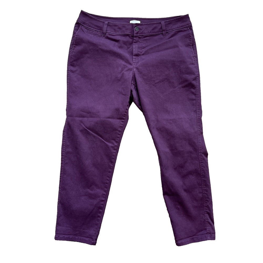 Market & Spruce Jeans Tapered Leg Eggplant Purple Size 16W Pockets EUC‎